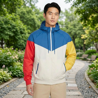 Veste coupe-vent à capuche pour homme, colorée, zippée, respirante, pour l'extérieur, vêtements décontractés d'hiver