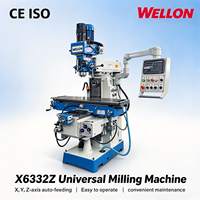 WELLON X6332Z Fraiseuse universelle haute performance à genouillère, système de refroidissement pour perçage et fraisage, cône de broche ISO40