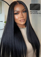 Perruque Lace Front Yaki Lisse 13x4, Densité 250%, Cheveux Humains Noir Naturel, Sans Colle, Pré-Pluckée, Dentelle HD Transparente, Vente en Gros