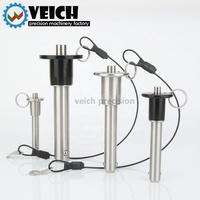 VEICH Goupille à bille à bouton-poussoir tout en acier inoxydable, à ressort, autobloquante, à dégagement rapide, traitement de surface par électrophorèse