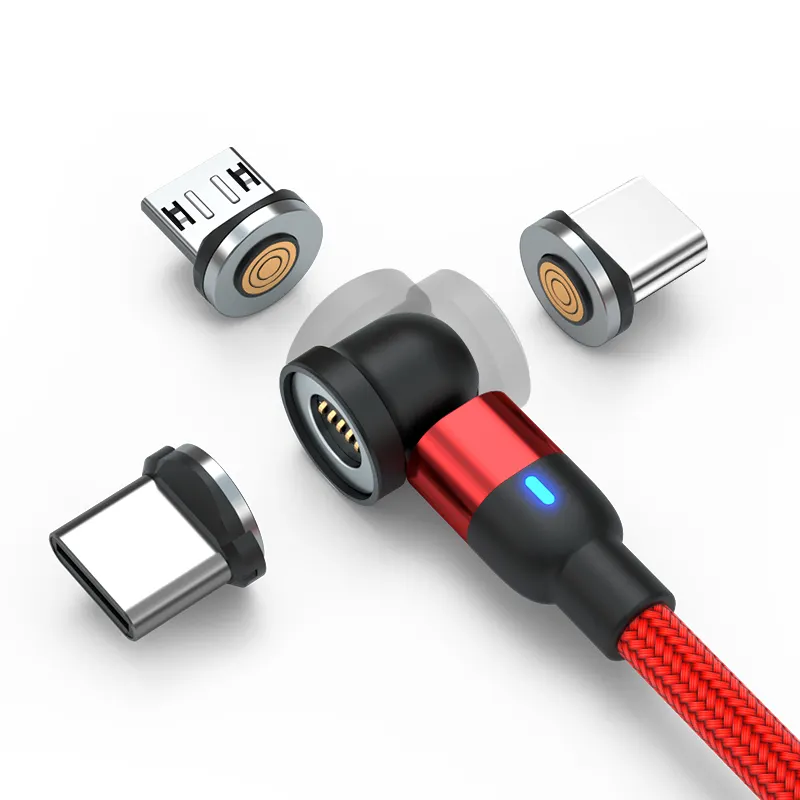 LOGO gratis Diseño privado para 540 Rotación 3 en 1 Cable USB de carga rápida magnética