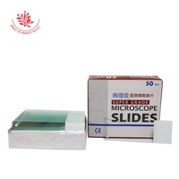 Microscope Slides 50pcs 7109 of Pre-Cleaned White Color Frosted Slide,Dim.76mmx26mm Super Grade Clear Blank Ground Edges