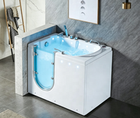 Baignoire moderne avec entrée basse et porte en verre de sécurité certifiée CE et CUPC, baignoire de massage et d'hydrothérapie pour les soins aux personnes âgées