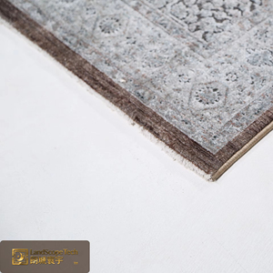 Tapis de salon LandScopeTech, style minimaliste italien, motif géométrique floral gris, doux, agréable pour la peau, anti-salissure - Product Image 4