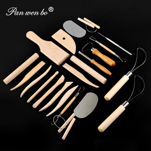 Panwenbo Lot de 10 outils de sculpture en poterie souple avec détail en bois Couteau en bois fin Ensemble combiné d'outils en argile pour sculpture à la main - Product Image 6