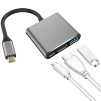 Adaptor pengisian daya Usb Hub USB C ke 4K HD, konverter Multiport Usb 3 dalam 1 stasiun Dok USB3.0