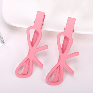 Pinza de pelo de metal con forma de lazo, pinza de pico de pato para mujer, uso diario, accesorios para el cabello coloridos, venta al por mayor - Product Image 2