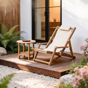Nouvel ensemble de meubles de plage imperméables pour jardin, chaises pliantes à trois positions réglables, camping en plein air - Product Image 1