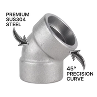 Coude à souder à douille forgé en acier au carbone A105, classe 3000, ASME B16.11, 45 degrés, surface lisse, pour conduites haute pression