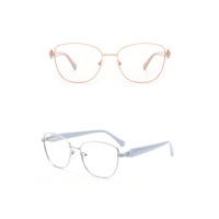 Gafas Ópticas Metálicas de Estilo Conciso Personalizables con Patillas de Acetato 3D, Monturas Duraderas para Uso Diario OEM/ODM