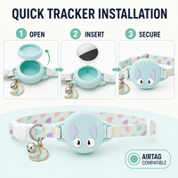 Collier réglable pour animaux de compagnie avec support AirTag, en nylon réfléchissant, lumineux dans le noir, anti-perte, pour chats et chiens, pour l'extérieur