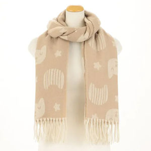 Hermoso chal rosa de invierno para niña, estampado con diseño de gato, chal cálido de cachemira rosa para invierno - Product Image 5