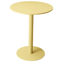 Table de bistrot ronde en métal vert menthe, table basse d'extérieur pour jardin, table d'appoint sur piétement pour café, restaurant, terrasse, balcon