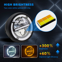 Phare LED de moto 20W à faisceau lointain, mini projecteur rond auxiliaire avant tout-terrain de 5,75 pouces, style populaire