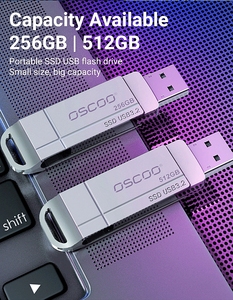 OSCOO tipi C SSD 3D TLC <span class=keywords><strong>Nand</strong></span> <span class=keywords><strong>Flash</strong></span> ile <span class=keywords><strong>USB</strong></span> <span class=keywords><strong>Flash</strong></span> sürücü 128gb 256gb 512gb okuma hızı 550 MB/s yazma hızı 520MBs 2-in-1 <span class=keywords><strong>USB</strong></span> sopa - Product Image 3