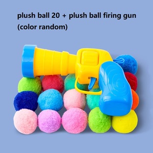 Gatto giocattolo palla lanciatore pistola palla peluche tiro pistola con 20 pz pon pon palline giocattoli divertenti interattivi per gatti interni - Product Image 3
