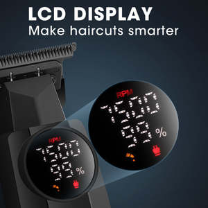 Tondeuse à <span class=keywords><strong>cheveux</strong></span> sans fil haute vitesse avec écran LCD, batterie rechargeable Type-C 2000 mAh, autonomie <span class=keywords><strong>de</strong></span> 180 minutes, 4 peignes limiteurs, pour <span class=keywords><strong>coupe</strong></span> <span class=keywords><strong>de</strong></span> <span class=keywords><strong>cheveux</strong></span> en salon - Product Image 3