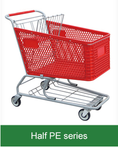 플라스틱 슈퍼마켓 트롤리 및 소매점 중고 90 리터 쇼핑 트롤리 카트 - Product Image 2