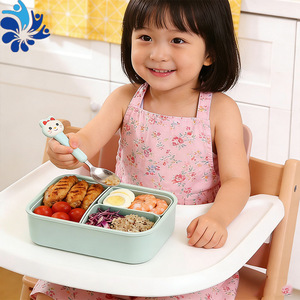 Silicone Lunch <b>Box</b> 3 Compartment Microwave Safe Leak Proof Food Container For Adults Students Office Use - Product Image 2