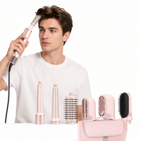 Fer à boucler thermochromique 5-en-1 multi-styler, brosse soufflante à air chaud 110000 tr/min, sèche-cheveux volumisant, ensemble complet