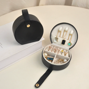 Fuyi Best-Selling Wholesale Round <b>Ring</b> <b>Storage</b> Box Custom Logo Jewelry Case, Portable Leather Necklace Box - Product Image 3