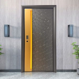 An Ninh chính pivot cửa trước siêu hợp kim nhôm dân cư hiện đại kính thiết kế đồ họa tùy biến - Product Image 4