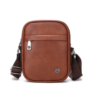 PU Leather Crossbody Phone Bag for <b>Men</b> Vintage Crazy Horse Leather Waist Bag <b>Pouch</b> with Belt Loop Portable Shoulder Bag - Product Image 1