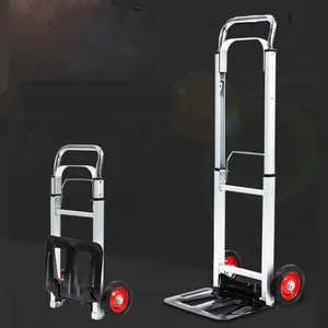 Foldable Trolley Uni-Silent 90kgs Aluminum Trolley For Shopping Foldable Luggage Hand Cart Convenient Type Hand Truck FHT90