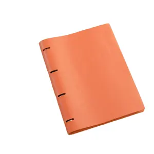 Caderno de papelão de negócios simples de couro A4 folha solta tamanho grande 4 anéis folhas soltas