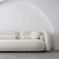 Canapé d'angle modulable trois places en tissu, style nordique de luxe, moderne et minimaliste, pour petit salon, hôtel, appartement, villa