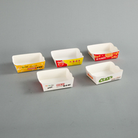 Boîte d'emballage personnalisée pour salades, sushis, collations, frites, poulet frit, hamburgers, pop-corn, boîte alimentaire en papier kraft blanc