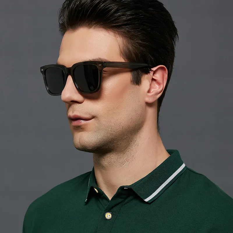 YC optical new arriving outdoor square customized logo sun glasses cheap polarized acetate sunglasses for men