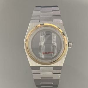 นาฬิกาข้อมือผู้ชายสไตล์เรียบง่ายทันสมัย ขนาด 40 มม. ตัวเรือนสแตนเลสสตีล หน้าปัดสีทองแบบคลาสสิก  พร้อมอุปกรณ์เสริมสายและตัวเรือนที่ปรับแต่งได้ - Product Image 2