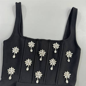 Summer Dresses Round Neck Bodycon Dress Ladies Sexy Sleeveless High <b>Waist</b> Party Mini Dress - Product Image 4