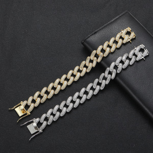 Pulsera de Cadena Cubana de 20 mm, Cadena Cubana de Cobre de Alta Resistencia con Incrustaciones de Zirconio para Hombre, Collar de Moda Tanjing Lijing - Product Image 2