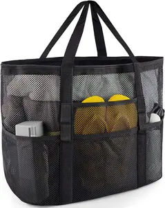 Custom Mesh Beach Tote Pool Bag Women Shoulder Handbag Fashion Design And Large Capacity Summer Beach Bag