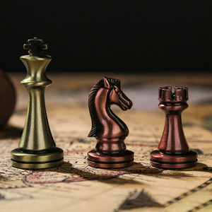 Trò Chơi Xếp Hình Cổ Điển Trong Nhà Sang Trọng Trò Chơi Cờ Bàn Cờ Vua Bằng Đồng Vàng Bạc Chất Lượng Cao Thời Trung Cổ - Product Image 6