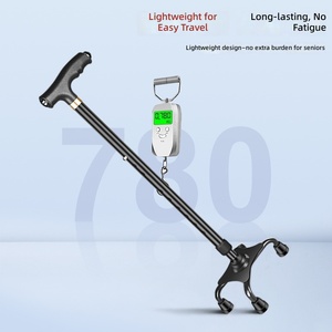 Bastone da Passeggio in Lega di Alluminio Chao Yi per Anziani, Antiscivolo, Anticaduta, Leggero, Design a Quattro Gambe con Altezza Regolabile - Product Image 2
