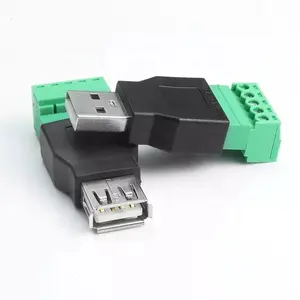 USB5pin Male Green Terminal Penghubung Cepat USB A Male Connector Ke USB Male Solderless Connector