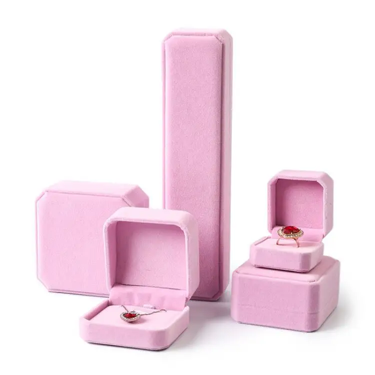 10 Colors Pink Velvet Jewelry Ornaments Ring Box Necklace Bracelet Pendant Bangles Stud Earrings Velvet Packing Box