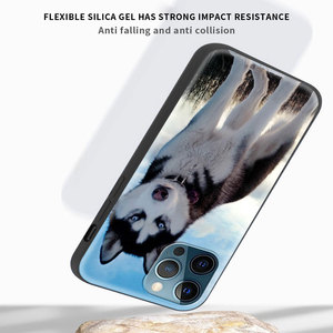 Alaskan Husky Dog Cute Puppy funda de teléfono de lujo para <span class=keywords><strong>iPhone</strong></span> 16 13 15 14 12 11 Pro MAX <span class=keywords><strong>SE</strong></span> XS 8 Plus TPU silicona negro mate cubierta - Product Image 5
