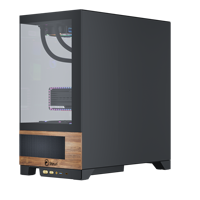 Boîtier PC KINPOWER en bois et verre trempé avec écran LCD, idéal pour le gaming, micro-ATX, maille, entièrement personnalisable – Nouveauté très prisée