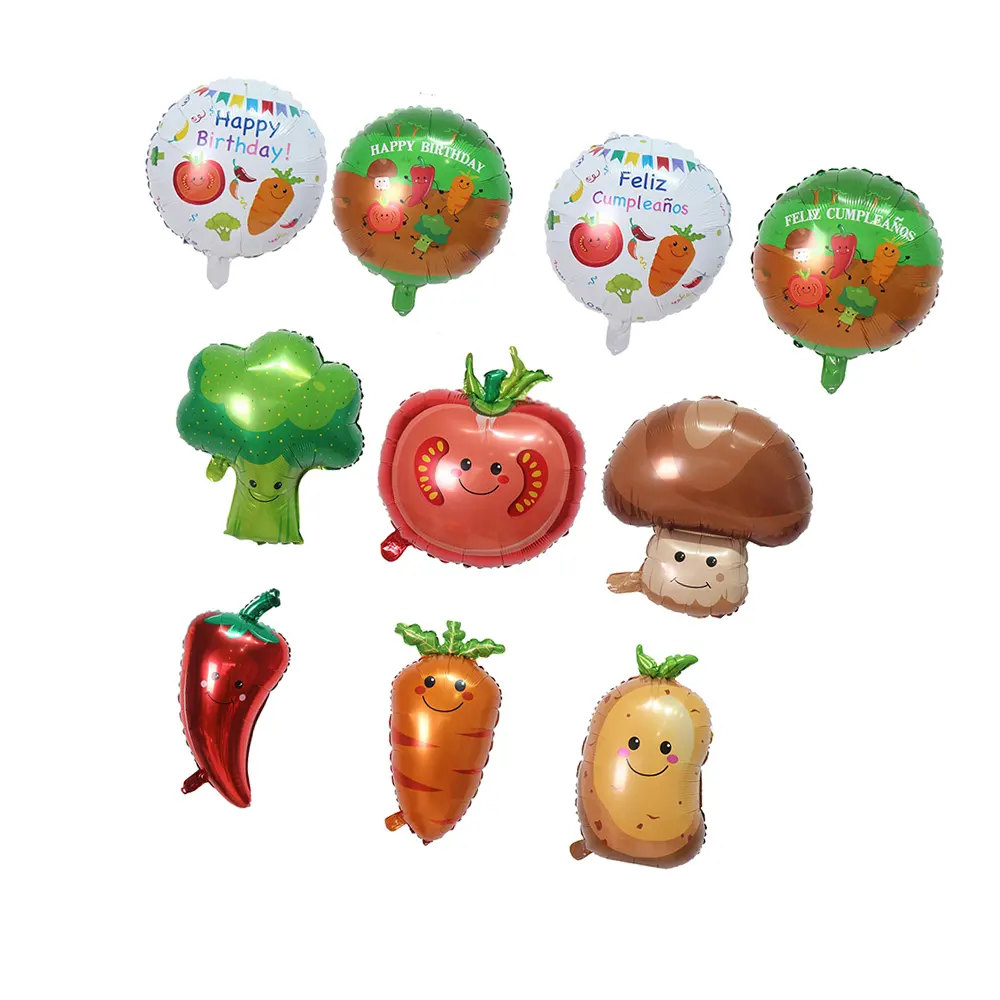 Nouveau légume en aluminium Film ballon champignon Canton tomate carotte modèle Pattermid scène pour enfants Zoo fête fournitures