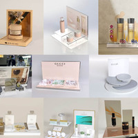 Présentoir cosmétique de haute qualité support de maquillage brillant à lèvres vitrine de soins de la peau fournisseur de détail du Vietnam étagère de produit supermarché