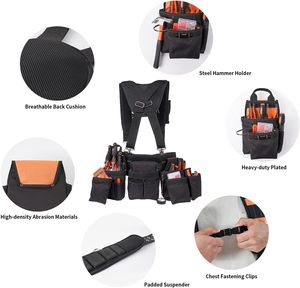 <span class=keywords><strong>Ceinture</strong></span> de travail robuste personnalisée en usine BSCI organisateur d'outils <span class=keywords><strong>ceinture</strong></span> à outils <span class=keywords><strong>avec</strong></span> <span class=keywords><strong>bretelles</strong></span> - Product Image 3