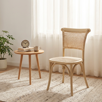 Chaise en rotin tressé MULIGNA style ferme, 23 trous, pour intérieur, extérieur, café, mobilier de salle à manger en bois et rotin naturel