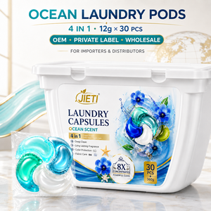 JIETI Laundry Capsules Ocean Breeze Fragrance 30PCS 4in1 Deep Clean Color Protection Automatic Machine Use - Product Image 6