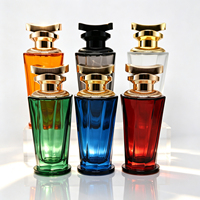 Flacon de parfum de luxe en verre cristal facetté, pulvérisateur unique, bouchon couronne doré, vide, rechargeable, 100 ml, finition mate, 100 pièces
