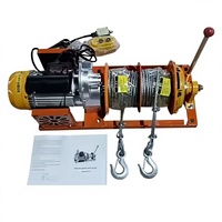 Treuil électrique 500-1000 kg avec embrayage, câble métallique de 30 m ou 60 m, double bobine, pour les industries de la construction et la vente au détail
