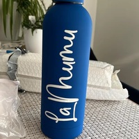 Bouteille d'eau de sport personnalisable avec logo, en acier inoxydable isolé, revêtement caoutchouc, bouteille isotherme sous vide